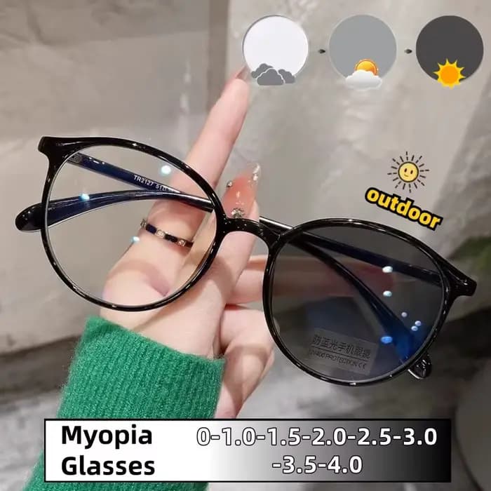 Lunettes de myopie photochromiques ovales pour femmes et hommes
