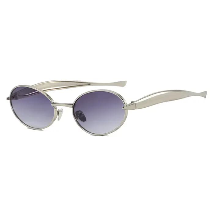 Marque de luxe cadre ovale lunettes de soleil femmes à la mode ronde petit