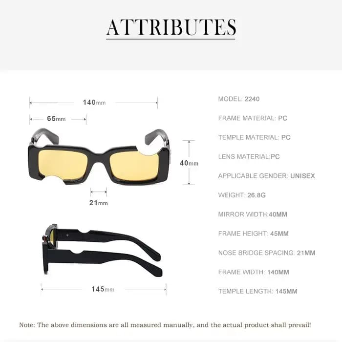 Lunettes de soleil carrées Hip Hop pour femmes et hommes