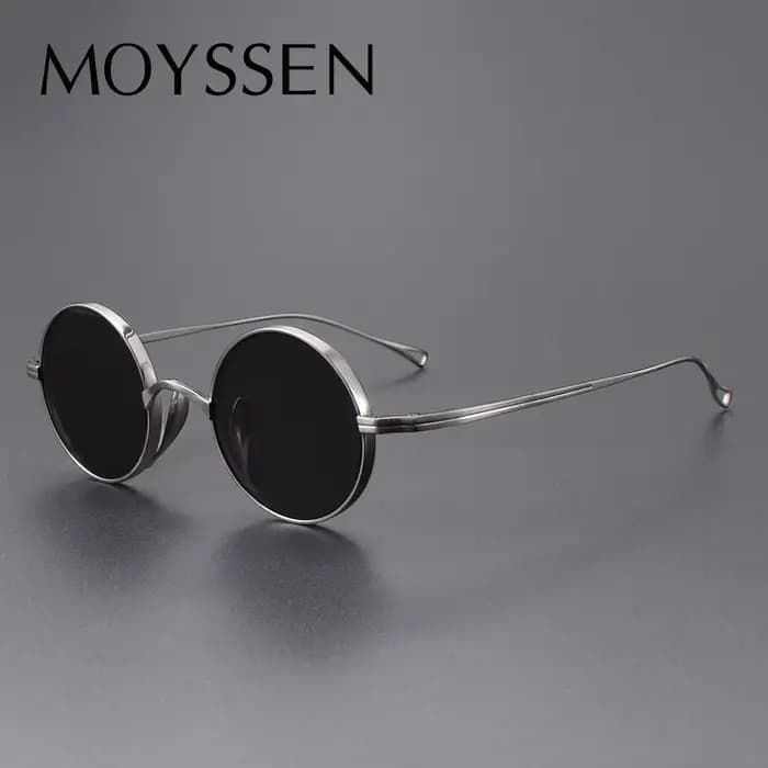 Lunettes de soleil vintage rondes en titane pour hommes et femmes