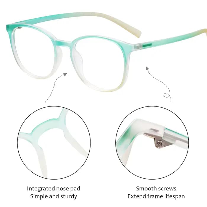 Lunettes de vue souples TR90 transparentes colorées pour femmes