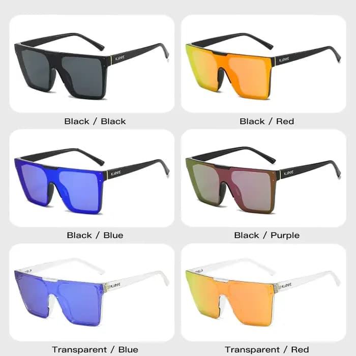 Lunettes de soleil vintage à grande monture carrée pour homme et femme