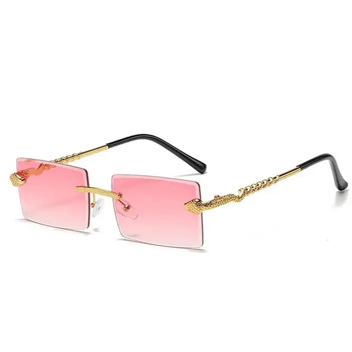 Lunettes de soleil tendance sans monture en métal en forme de serpent, monture carrée, verres dégradés, pour femmes et hommes