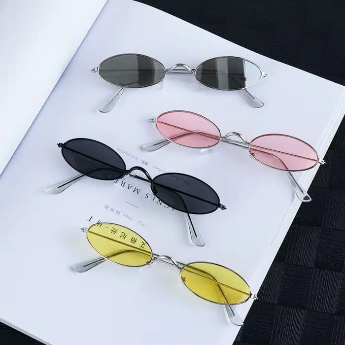 Lunettes de soleil ovales rétro à petite monture pour hommes et femmes
