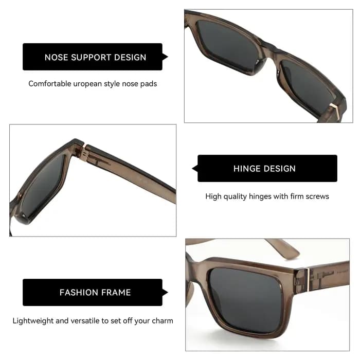 Lunettes de soleil rétro rectangulaires pour hommes et femmes