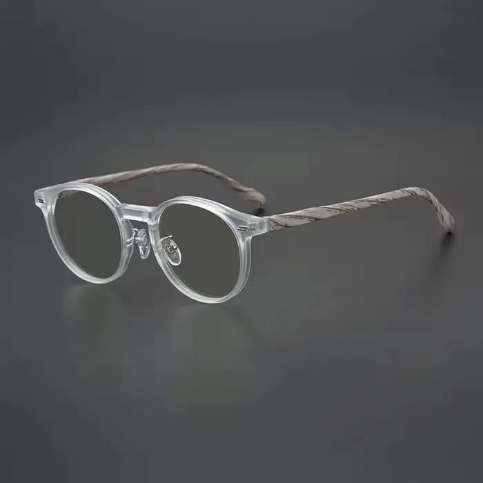 Monture de lunettes rétro avec Grain de bois