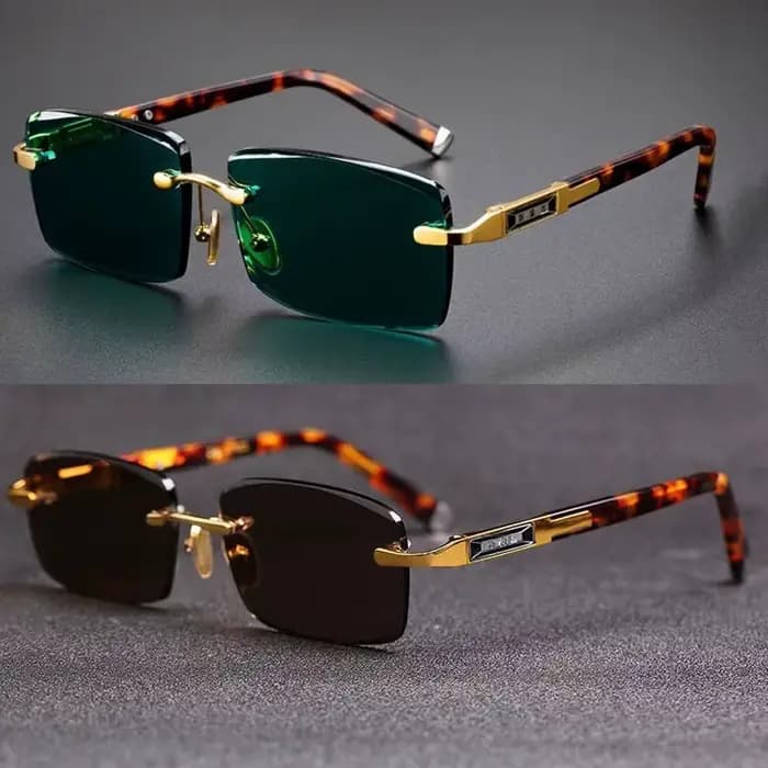 Lunettes de soleil rétro sans cadre pour hommes