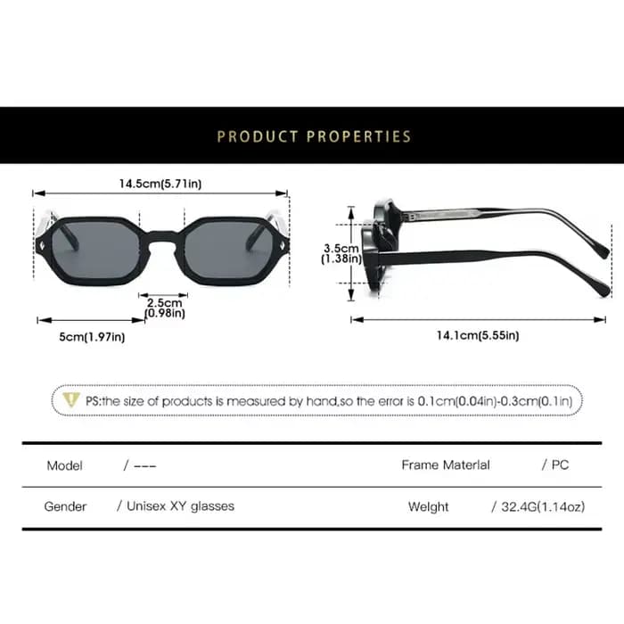 Lunettes de soleil transparentes carrées vintage punk simples pour hommes et femmes