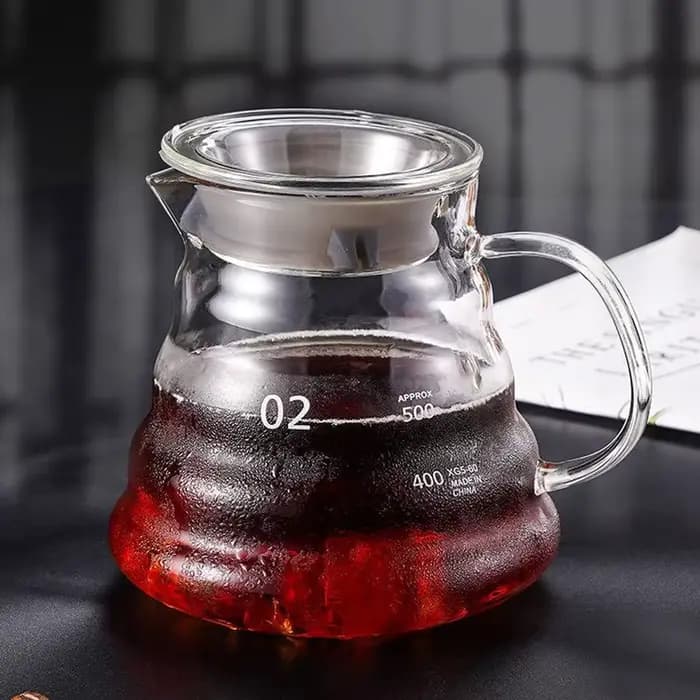 Carafe à café en verre de 600ml, cafetière Standard transparente pour verser sur cafetière