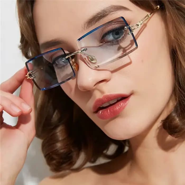 Lunettes de soleil tendance sans monture pour hommes et femmes
