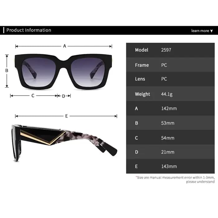 Lunettes de soleil carrées vintage à grande monture pour femmes et hommes