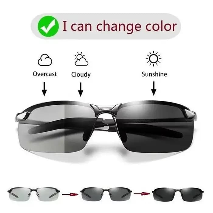 Lunettes de soleil polarisées intelligentes photochromiques jour et nuit pour homme et femme