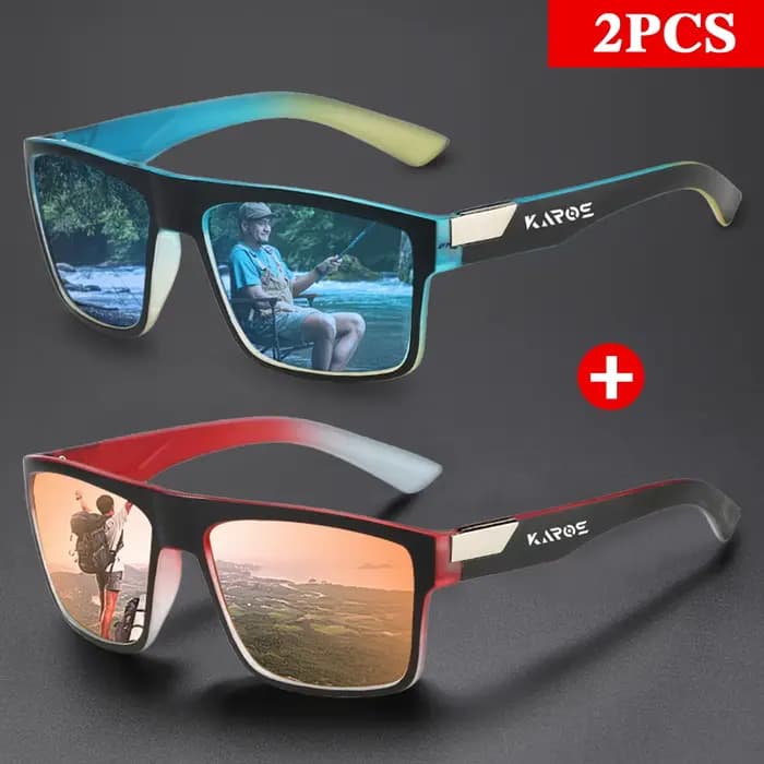 KAROS 2 pièces lunettes de soleil polarisées carrées de mode pour hommes et femmes marque de luxe concepteur conduite