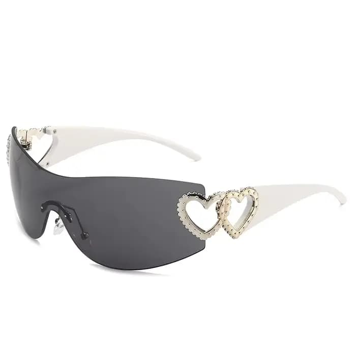 Femmes Mode Tendance Lunettes De Soleil Sans Monture One Piece De Luxe