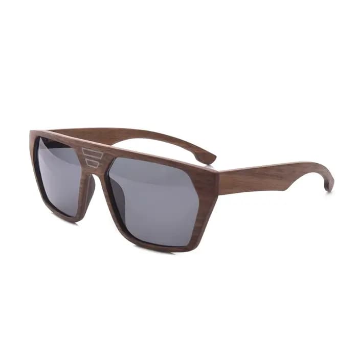 Y2K – lunettes de soleil polarisées carrées en noyer pour hommes et femmes