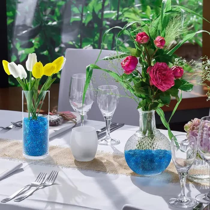 500 grammes Aquarium Aquarium gravier bleu clair verre Vase remplissage pour fontaine plante succulente décorative roche galets pierre