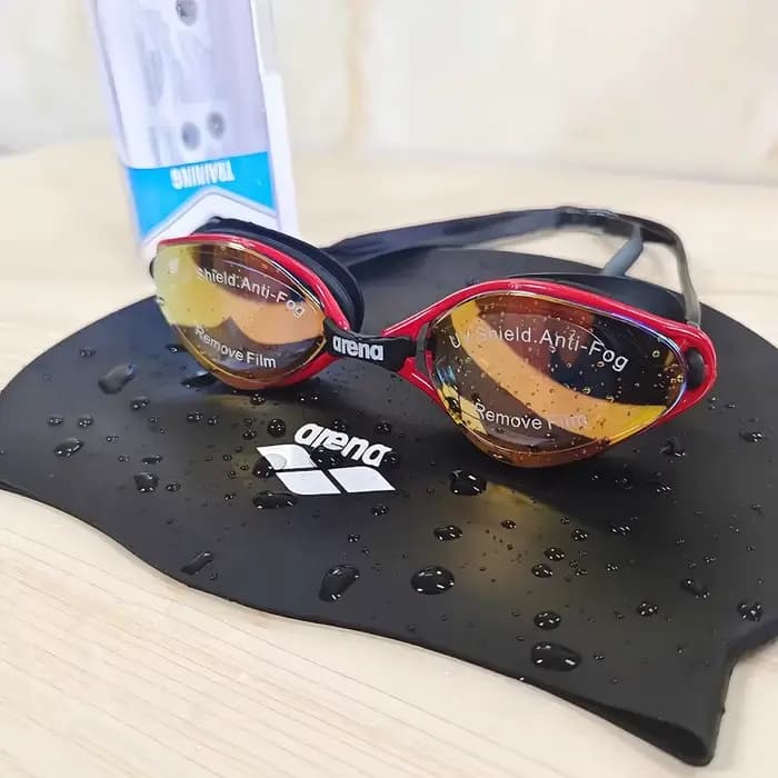 Lunettes de natation Arena pour hommes et femmes, lunettes de natation imperméables et anti-buée, ensemble de bonnets de natation professionnels pour la compétition