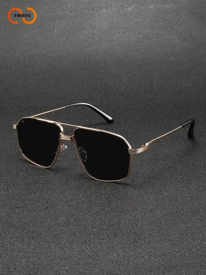 Lunettes de soleil pilote rétro tendance pour hommes