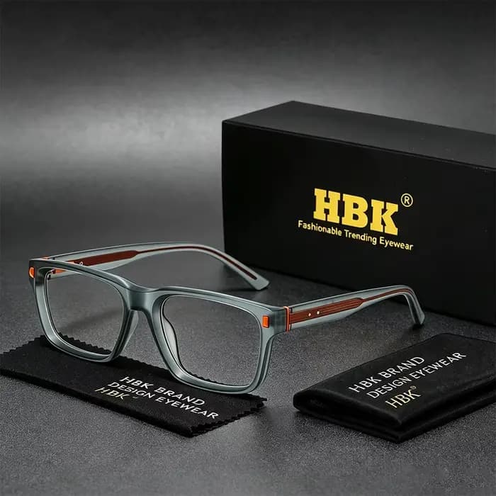 HBK Nouvelle Monture de Lunettes Tendance pour Homme, Cadre Carré Vintage Anti-Lumière Bleue, Monture de Lunettes d'Ordinateur, Lunettes Minimalistes pour Femme