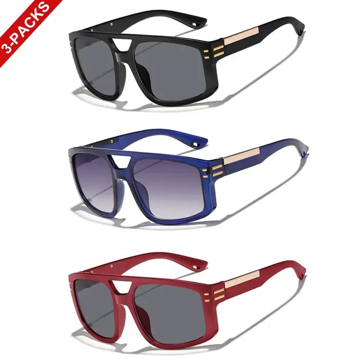 3 paires de lunettes de soleil tendance pour hommes et femmes