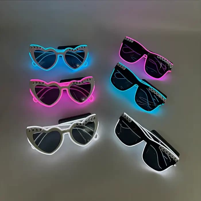 LED sans fil juste marié lunettes mariage nuptiale douche faveurs mariée