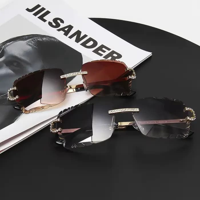 KENBO carré sans monture gemme lunettes de soleil à la mode dégradé