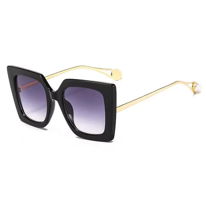 Lunettes de soleil carrées noires pour femmes