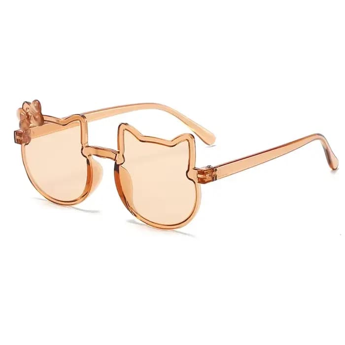 GM LUMIAS Lunettes de soleil sans monture en forme de chat multicolores populaires pour enfants avec nœud papillon