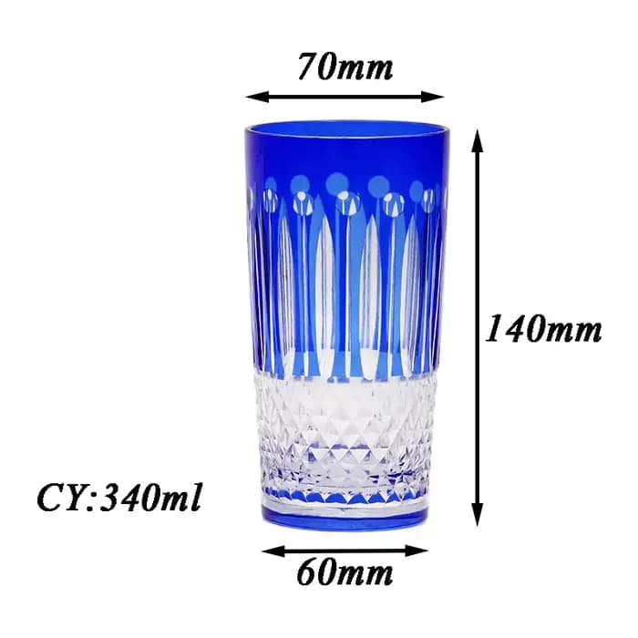 Edo Kiriko-Verre à boire du vin bleu, verre en cristal sans plomb, sculpté à la main, meilleur cadeau pour mariage