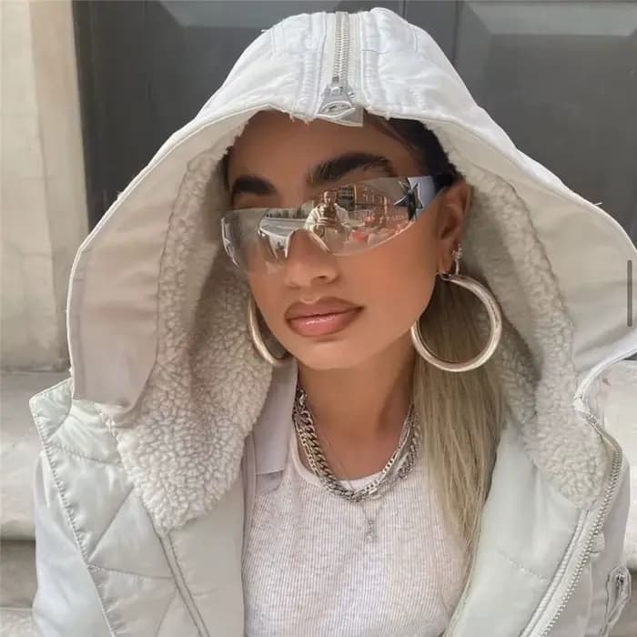Lunettes de soleil punk sans monture pour femmes et hommes