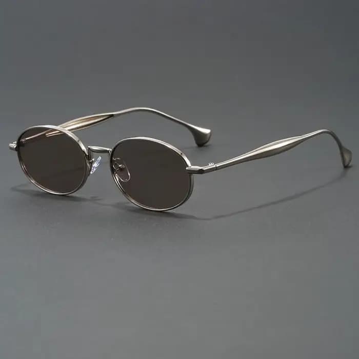 Lunettes de soleil ovales de luxe de marque Steampunk en métal pour femmes et hommes 2026