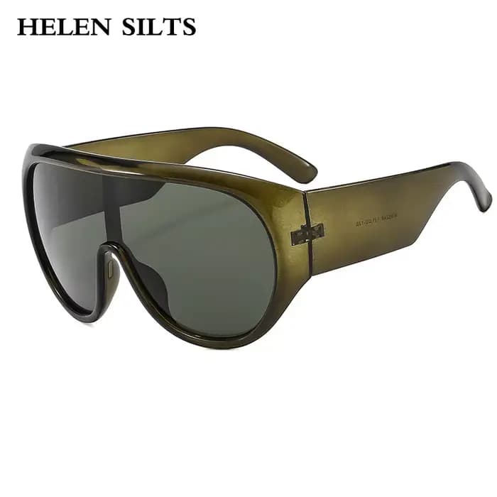 Marque de luxe rétro grand cadre femmes lunettes de soleil couleur thé carré pilote nuances UV400 Cool hommes une pièce