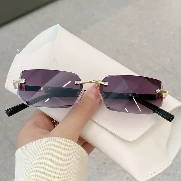 1 paire de lunettes carrées minimalistes sans monture pour hommes