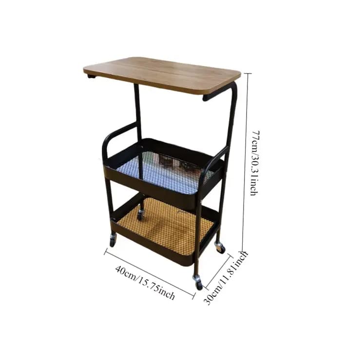 Chariot en bois table basse mobile salon canapé rangement table à thé à roulettes étagère de chambre petite table