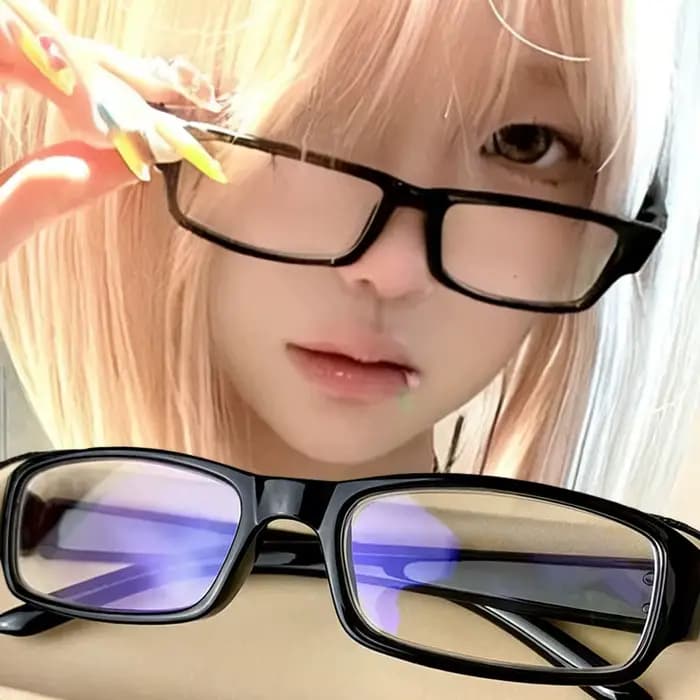 Lunettes carrées étroites en plastique rétro