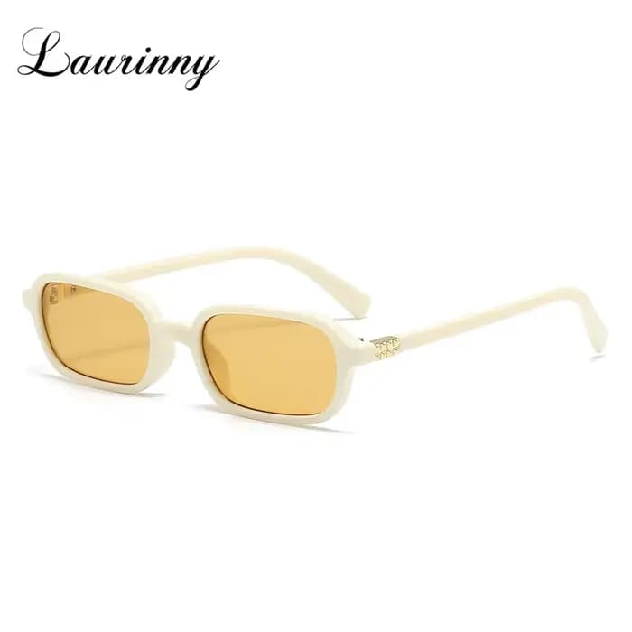 LAURINNY-Lunettes de soleil rectangulaires pour homme et femme, accessoire de marque de styliste, carrées, verres bruns, à la mode