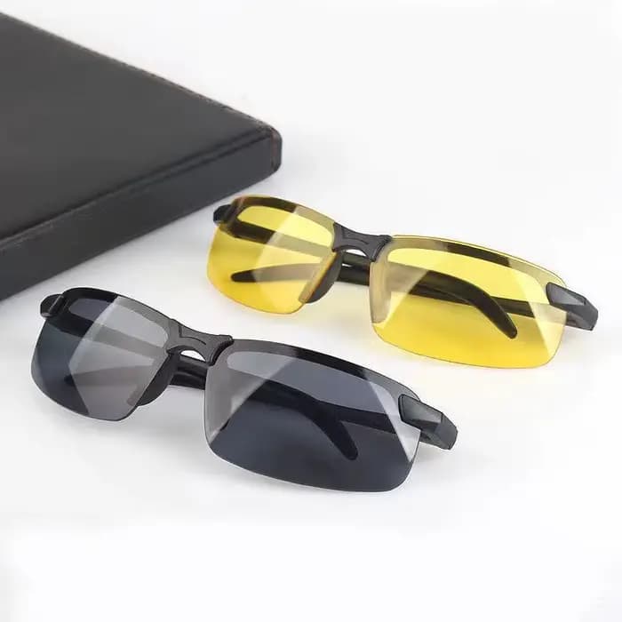 Lunettes de Vision nocturne hommes Anti-éblouissement conduite demi-monture