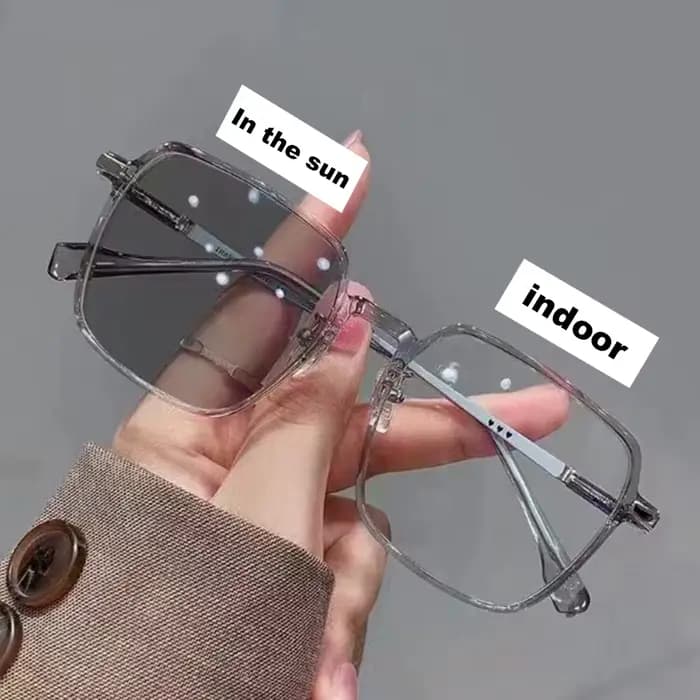 KLASSNUM femmes Transparent Anti lumière bleue lunettes photochromiques grand cadre ordinateur