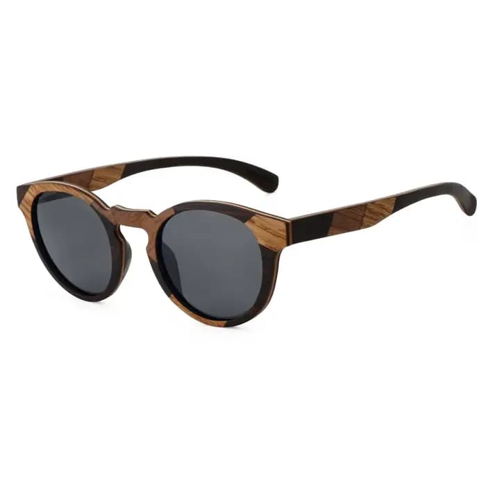 Lunettes de soleil Vintage rondes en bois pour femmes et hommes