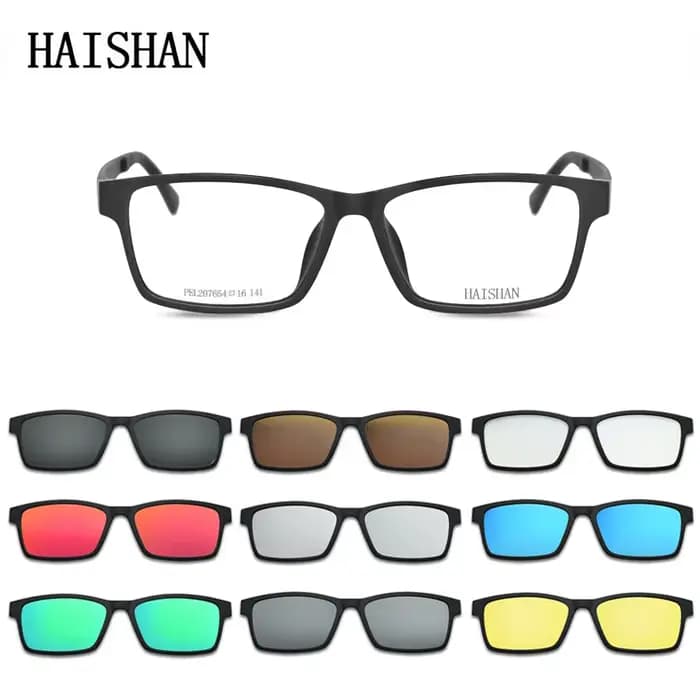 Lunettes de soleil à clip miroir pour hommes