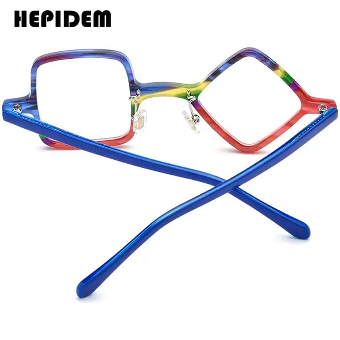 HEPIDEM acétate lunettes hommes 2025 nouveau rétro rond carré rhomboïde