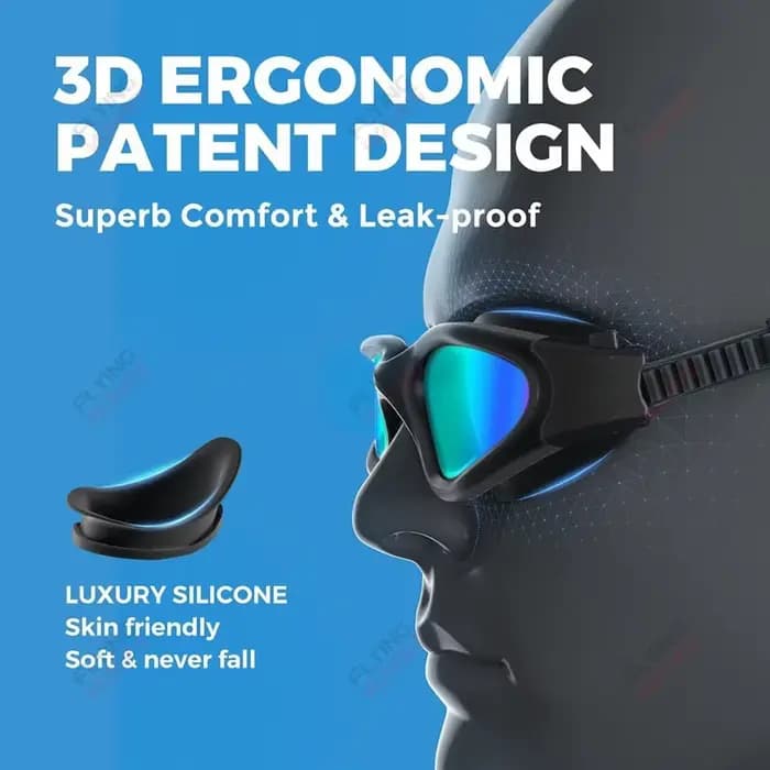 Lunettes de natation en silicone réglables rapidement pour femmes, hommes et adultes, anti-buée, anti-UV, pour piscine, plongée, lunettes de natation HD