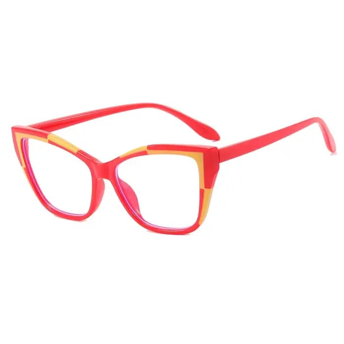 Lunettes de vue œil de chat pour femmes, verres plats, anti-lumière bleue, à la mode