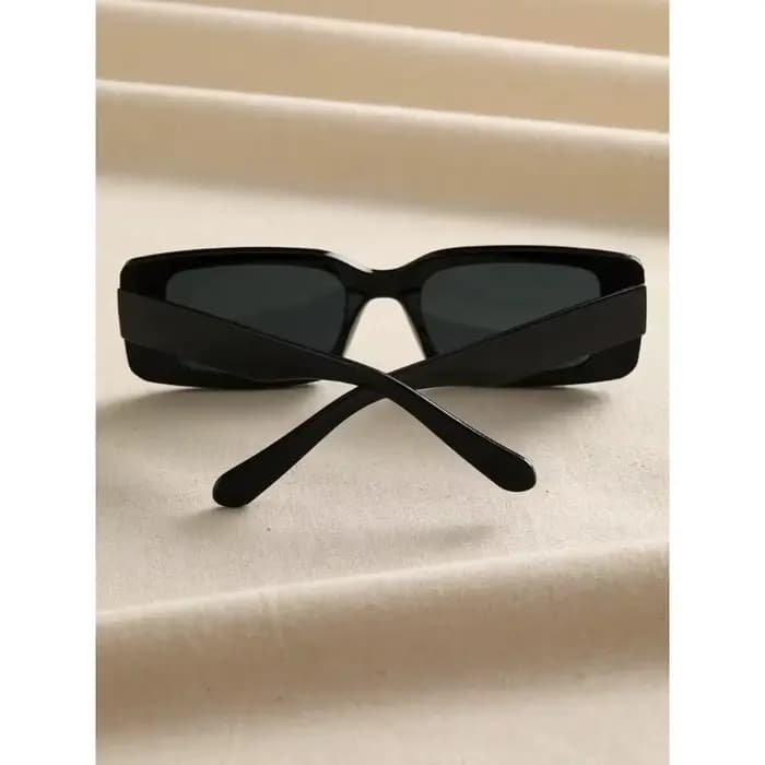 1 paire de lunettes de soleil carrées en plastique noir unisexe
