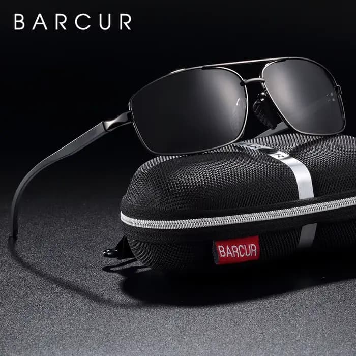 BARCUR aluminium magnésium carré lunettes de soleil hommes