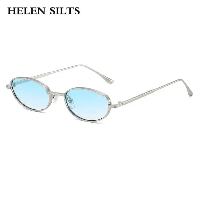 Lunettes de soleil ovales en métal pour femmes