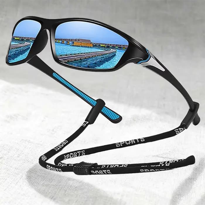 Lunettes de soleil de sport vintage avec chaîne