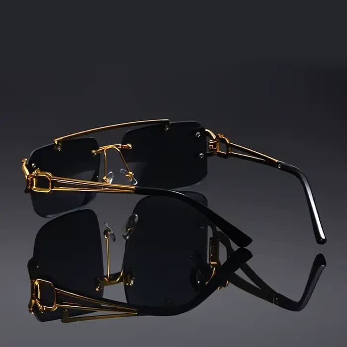 Lunettes de soleil vintage de luxe dorées