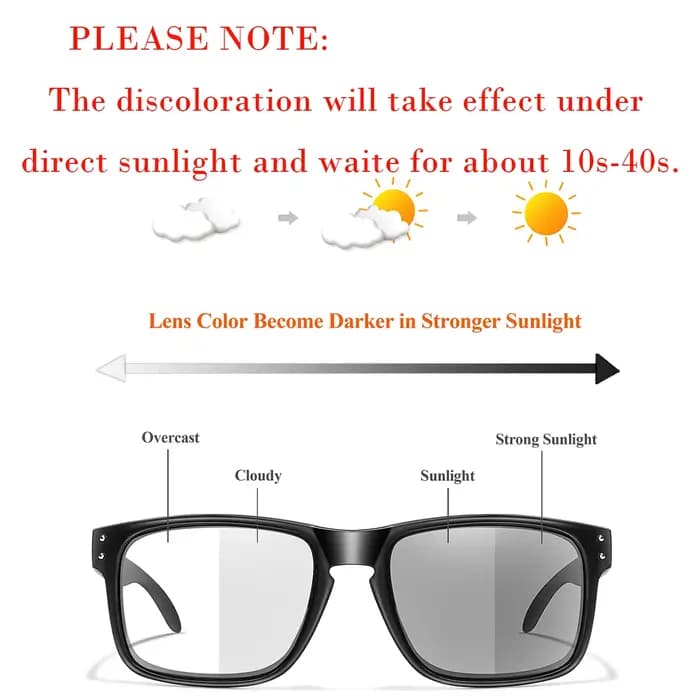 Lunettes de soleil photochromiques simples pour hommes et femmes