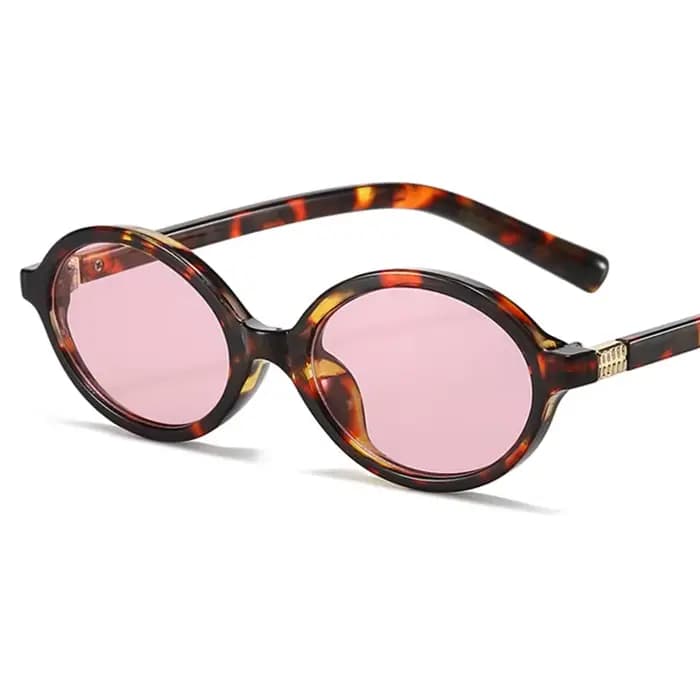 Lunettes de soleil léopard ovales unisexes
